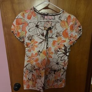Koi Small Scrub Top Floral